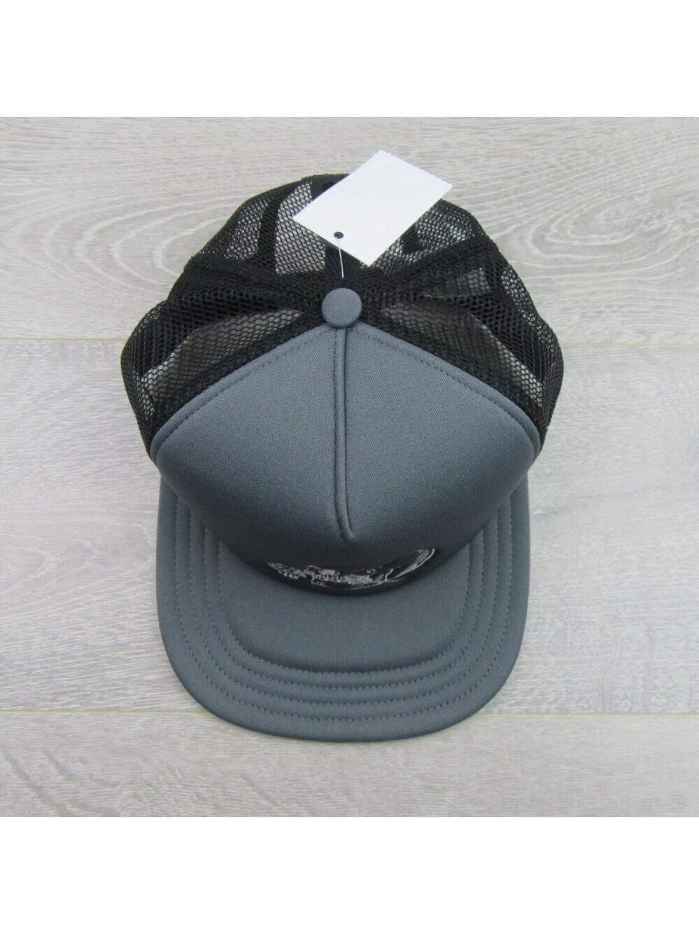 Vans Off The Wall Black Grey Skull Trucker Hat Snapback OS NEW - Picture 6 of 11